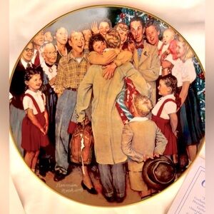 Iconic Numbered Norman Rockwell “The Homecoming” Plate with Certificate of Auth